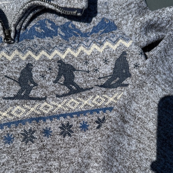 Sonoma Gray and Blue Zip Up Sweater - Picture 5 of 7